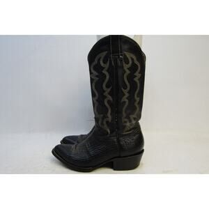 Unbranded Mens Size 8 D Black Leather Shark Skin Western Cowboy Boots